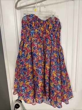FOR LOVE AND LEMONS/ Strapless Floral Sundress in Multicolor